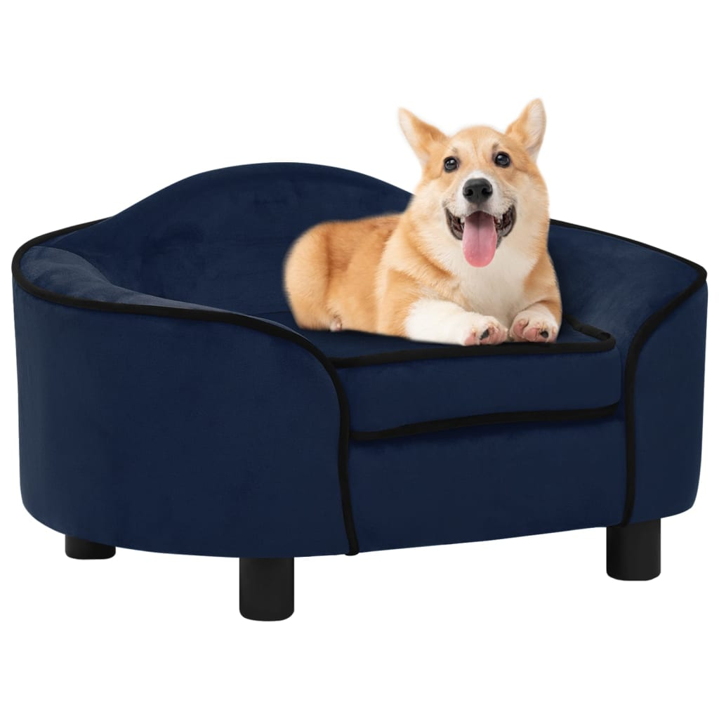 vidaXL Dog Sofa Blue 67x47x36 cm Plush