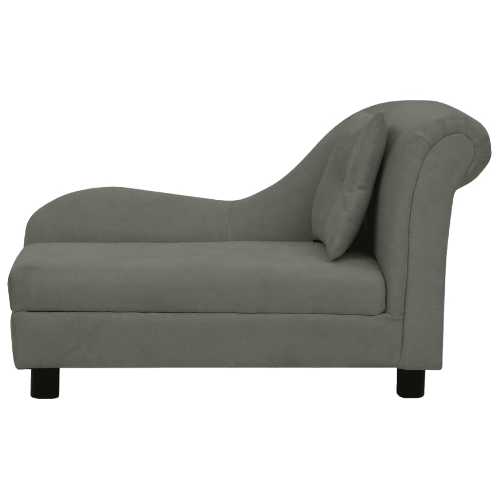 vidaXL Dog Sofa with Pillow Dark Grey 83x44x44 cm Plush
