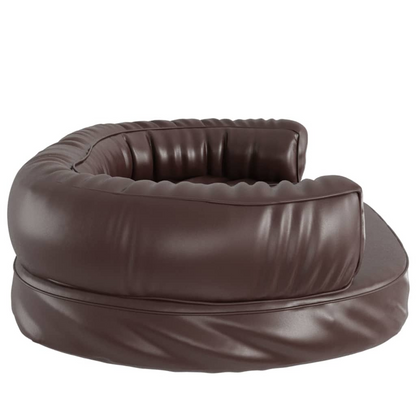 Dog Bed Brown Faux Leather- Ergonomic Foam