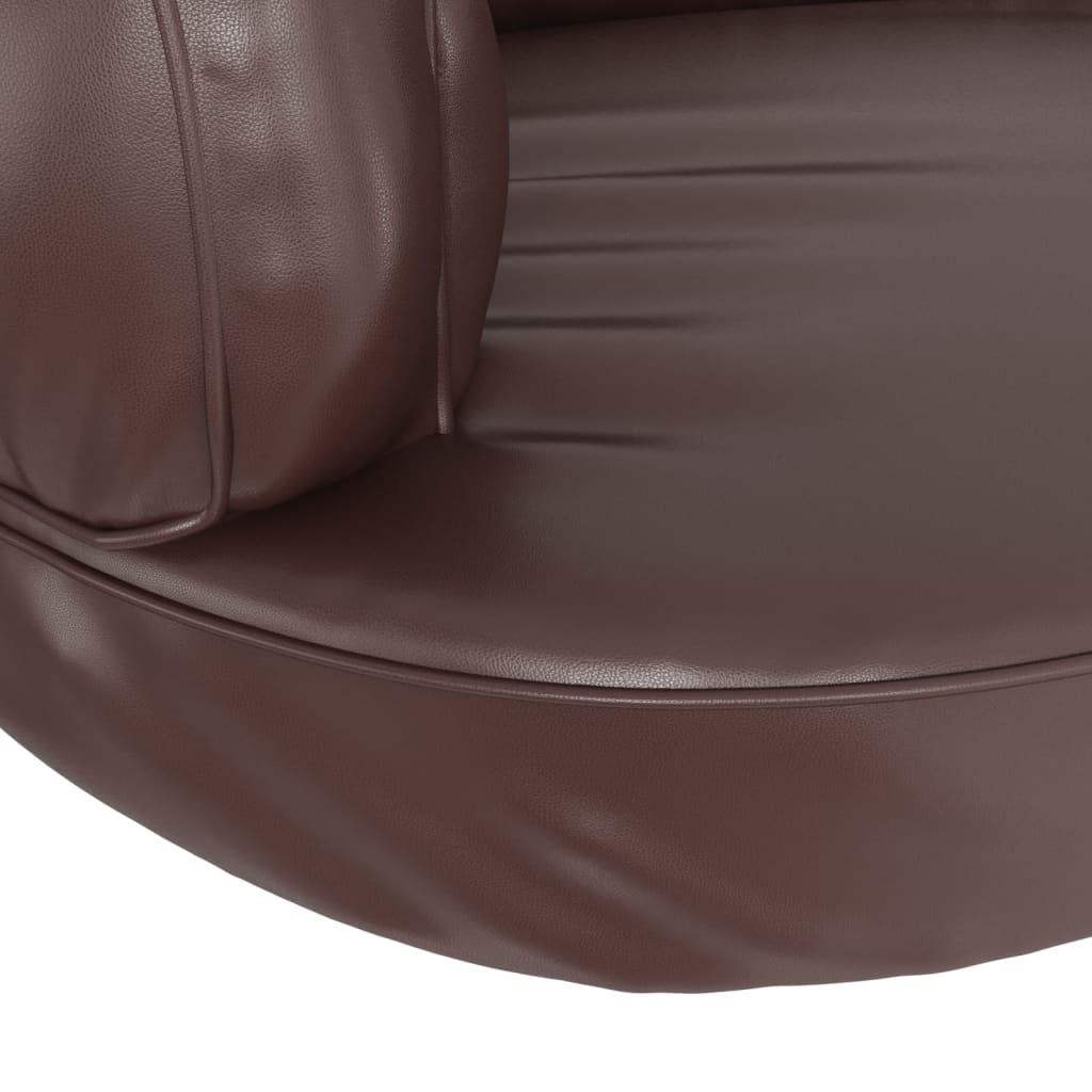 Dog Bed Brown Faux Leather- Ergonomic Foam
