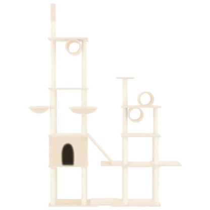 vidaXL Cat Tree with Sisal Scratching Posts Cream 279 cm