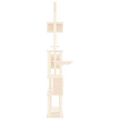 vidaXL Cat Tree with Sisal Scratching Posts Cream 279 cm