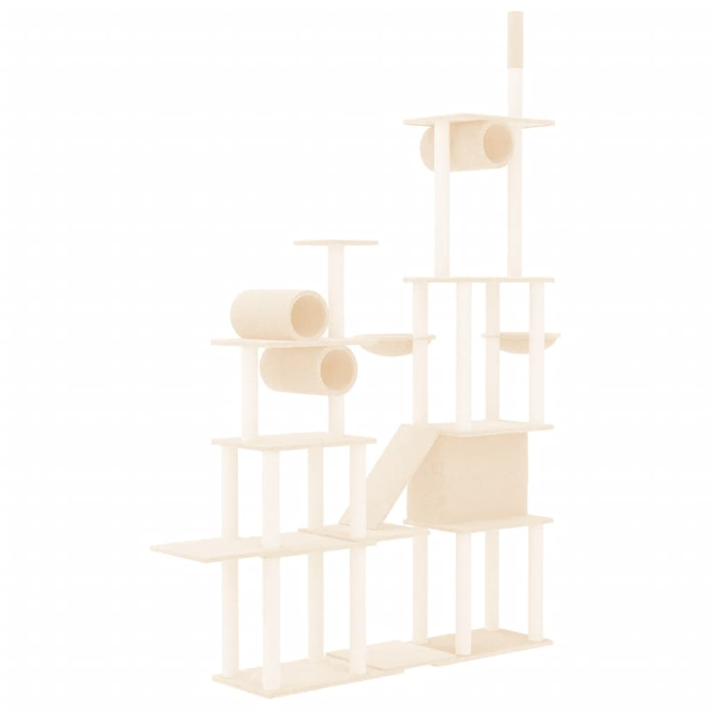 vidaXL Cat Tree with Sisal Scratching Posts Cream 279 cm