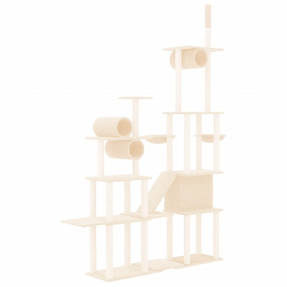 vidaXL Cat Tree with Sisal Scratching Posts Cream 279 cm