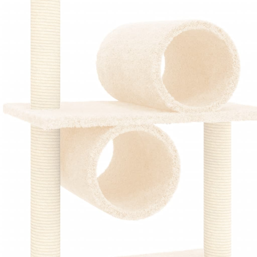 vidaXL Cat Tree with Sisal Scratching Posts Cream 279 cm