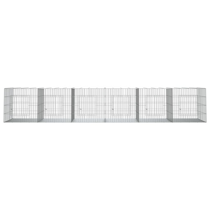 vidaXL 6-Panel Rabbit Cage 327x79x54 cm Galvanised Iron