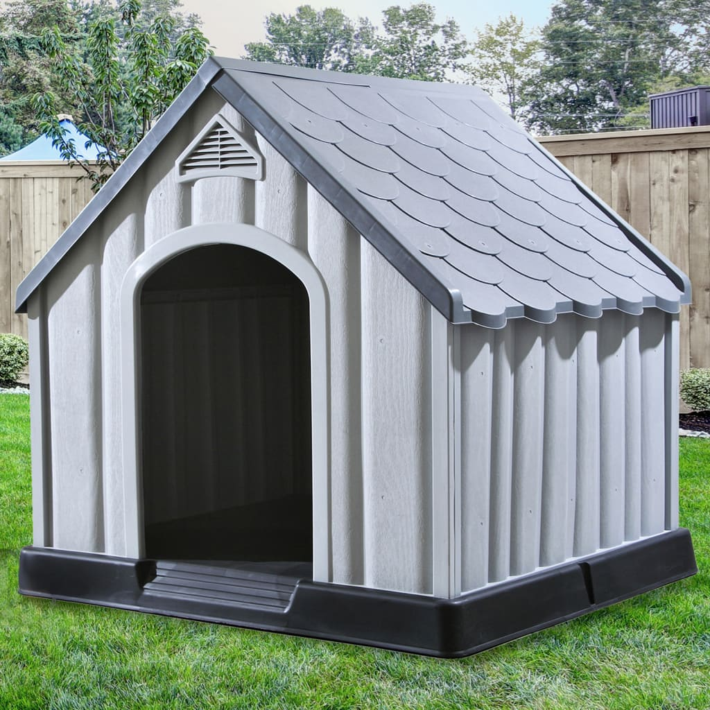 vidaXL Dog House Grey 92x87x91 cm Plastic