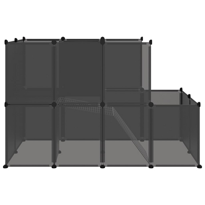 Small Animal Cage Black 142x74x93 cm PP and Steel