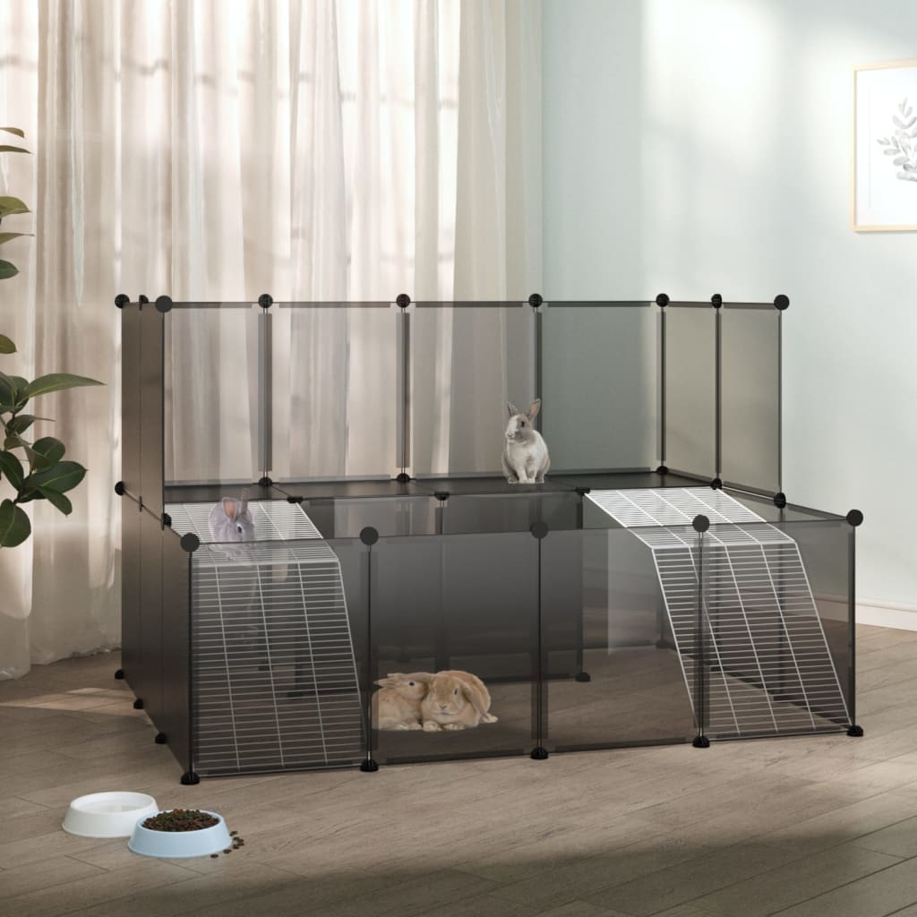 vidaXL Small Animal Cage Black 143x107x93 cm PP and Steel