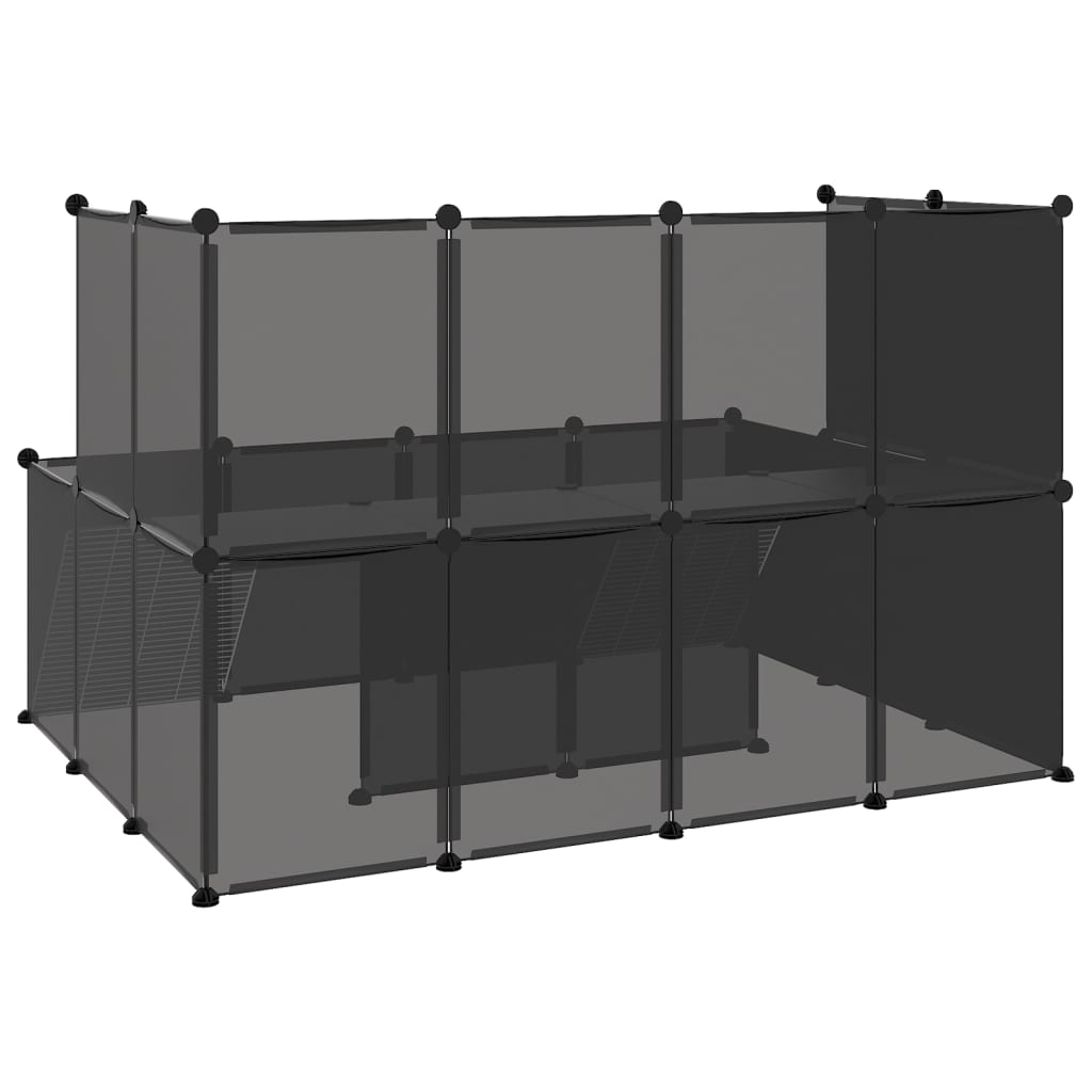 vidaXL Small Animal Cage Black 143x107x93 cm PP and Steel