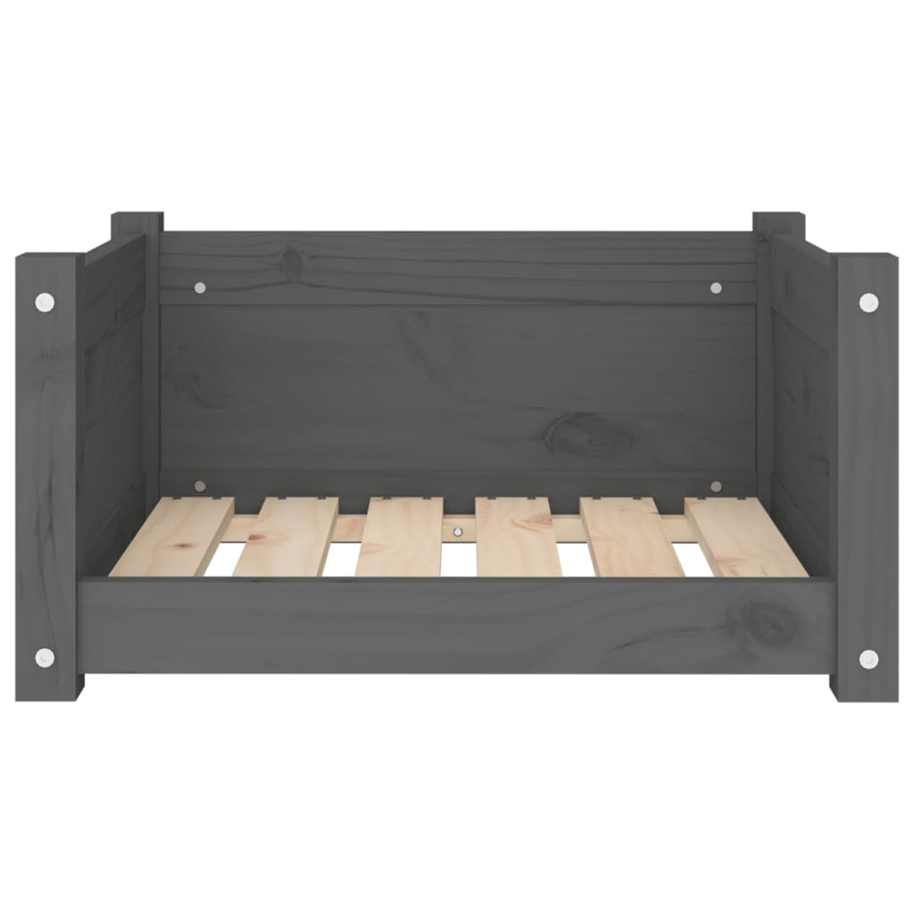 vidaXL Dog Bed Grey 55.5x45.5x28 cm Solid Pine Wood