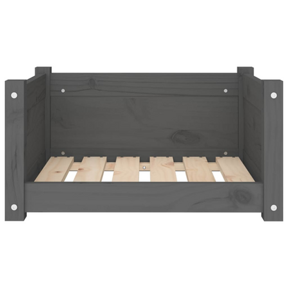 vidaXL Dog Bed Grey 55.5x45.5x28 cm Solid Pine Wood