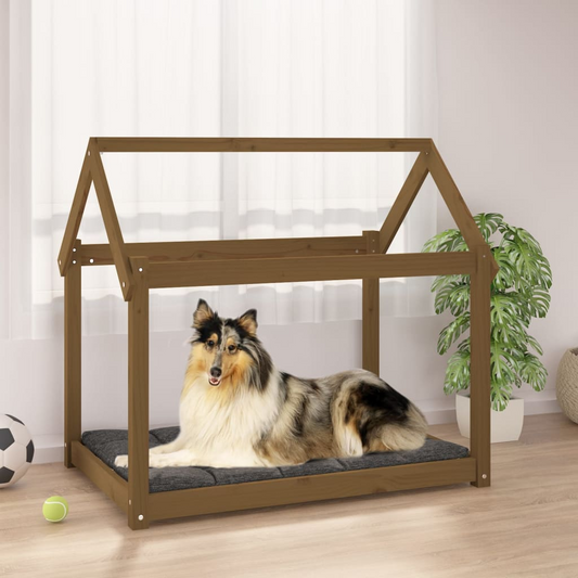 vidaXL Dog Bed Honey Brown 101x70x90 cm Solid Wood Pine