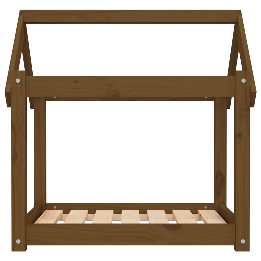 vidaXL Dog Bed Honey Brown 71x55x70 cm Solid Wood Pine