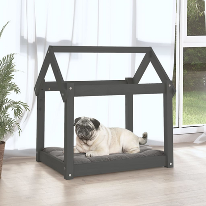 vidaXL Dog Bed Grey 71x55x70 cm Solid Wood Pine