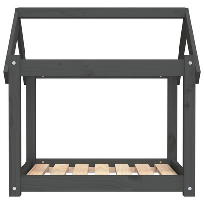 vidaXL Dog Bed Grey 71x55x70 cm Solid Wood Pine