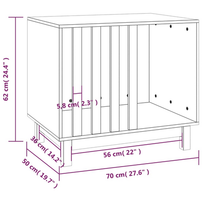 vidaXL Dog House 70x50x62 cm Solid Wood Pine