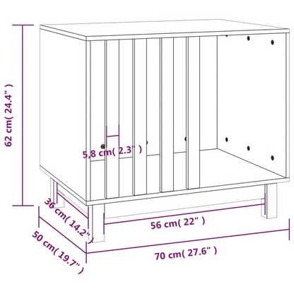 vidaXL Dog House Honey Brown 70x50x62 cm Solid Wood Pine