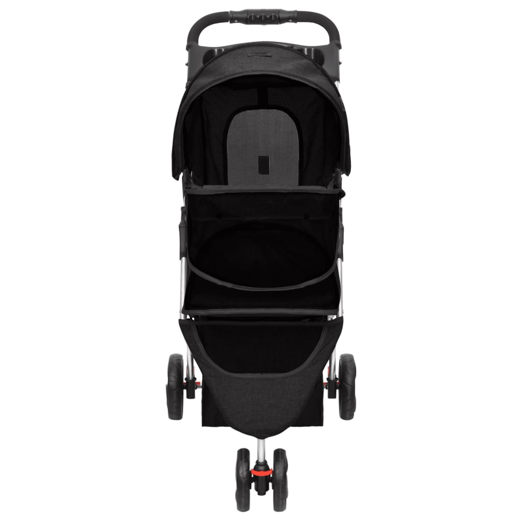 vidaXL Folding Dog Stroller Black 80x46x98 cm Oxford Fabric