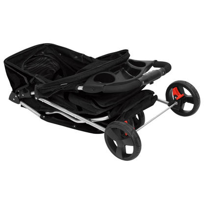 vidaXL Folding Dog Stroller Black 80x46x98 cm Oxford Fabric