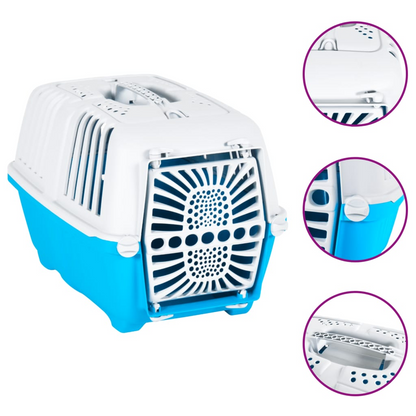 Pet Carrier White and Blue