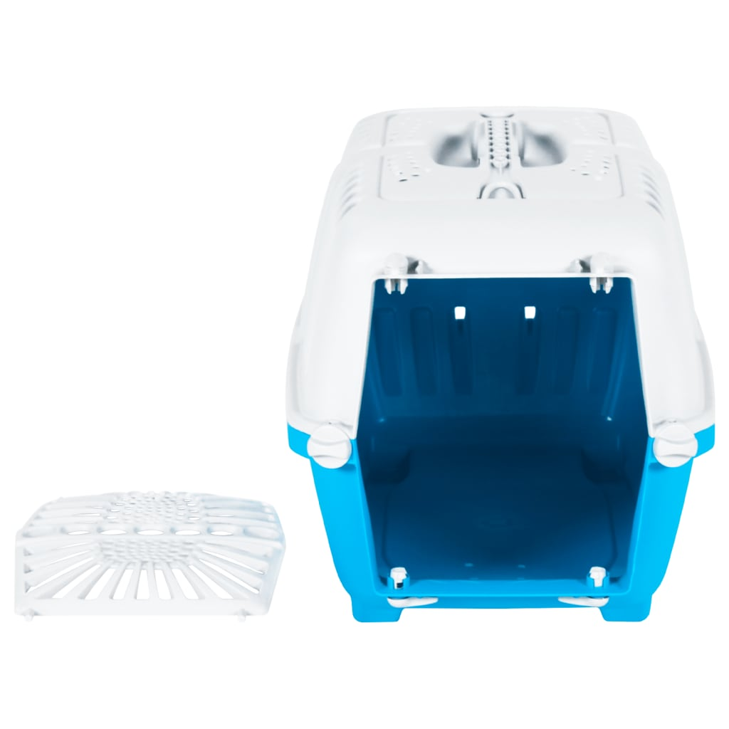 Pet Carrier White and Blue