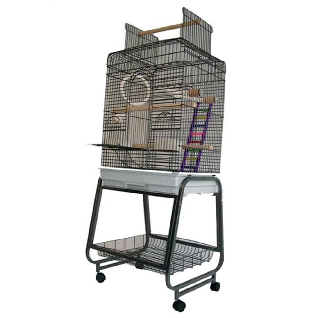 Strong Parrot Cage Villa Aurelia Silverstone Grey 56x43x154 cm 93025