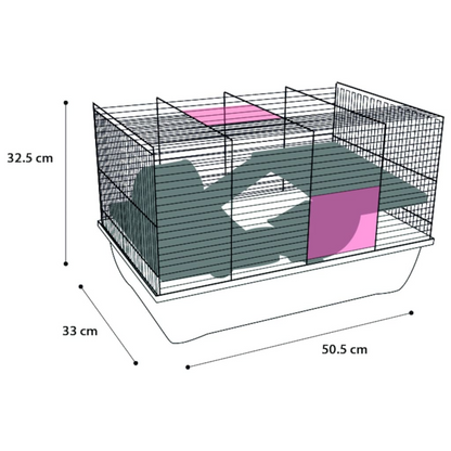 Hamster Cage - White & Blue