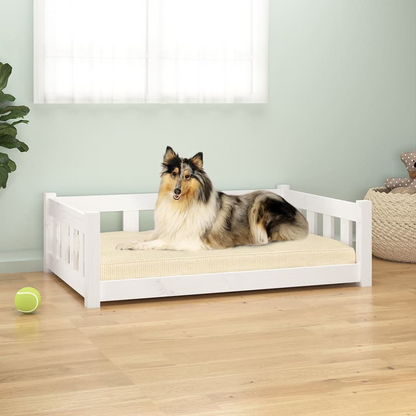 vidaXL Dog Bed White 95.5x65.5x28 cm Solid Wood Pine