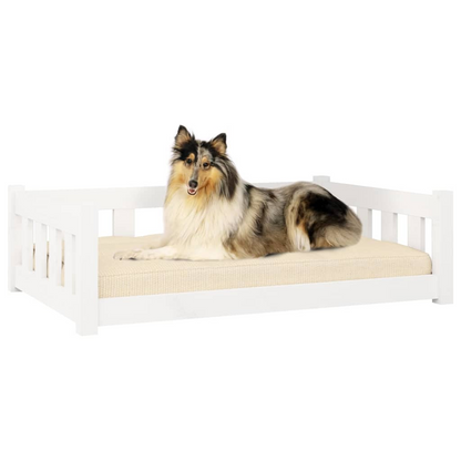 vidaXL Dog Bed White 95.5x65.5x28 cm Solid Wood Pine