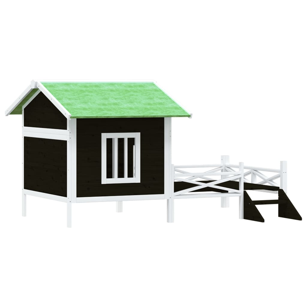 vidaXL Dog Kennel Grey 159x120x88.5 cm Solid Wood Pine