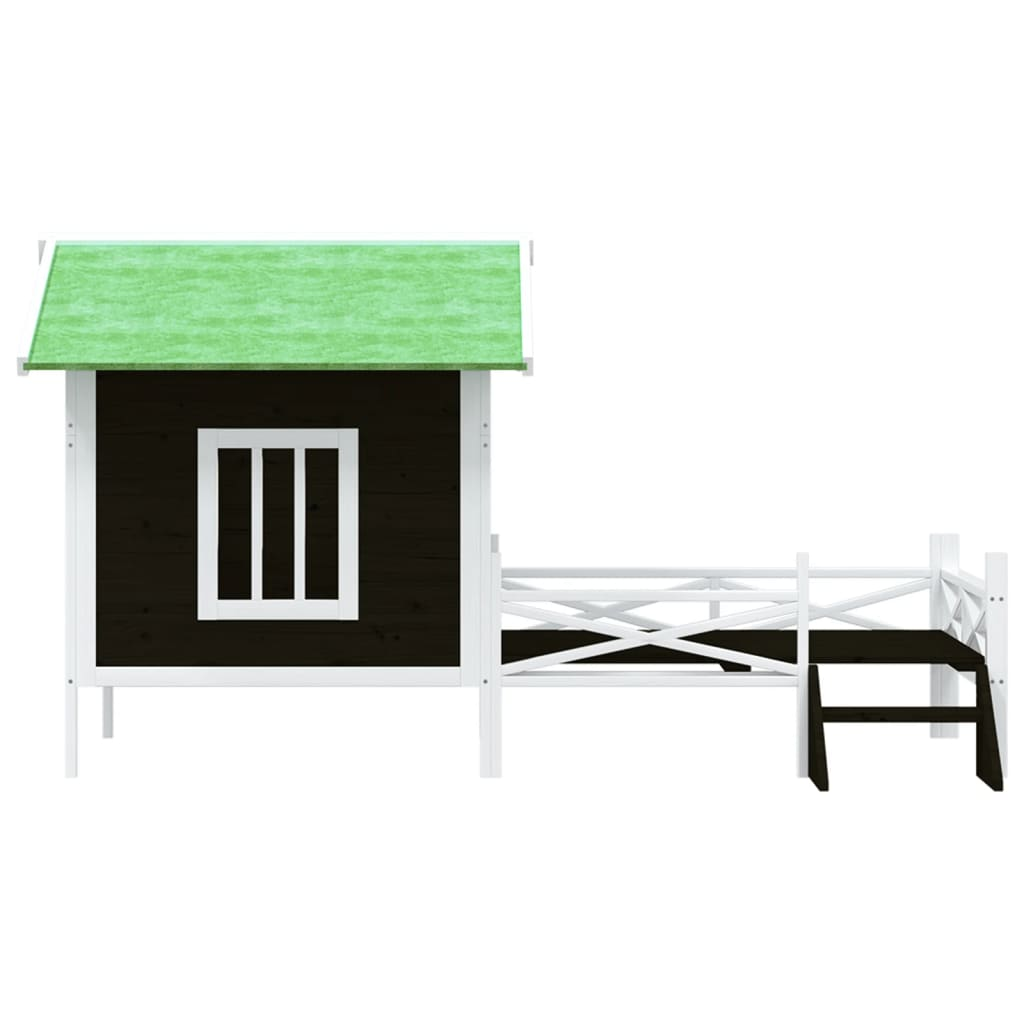 vidaXL Dog Kennel Grey 159x120x88.5 cm Solid Wood Pine