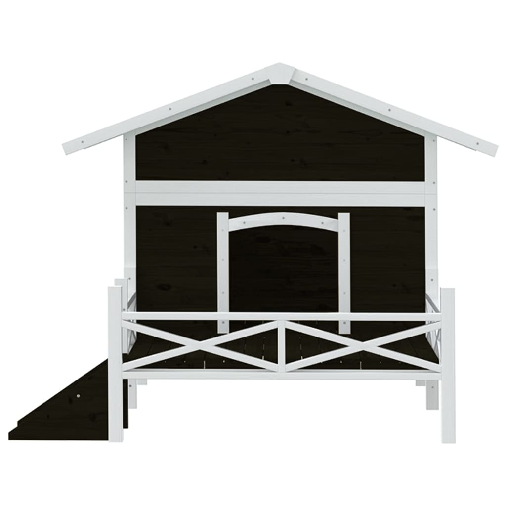 vidaXL Dog Kennel Grey 159x120x88.5 cm Solid Wood Pine