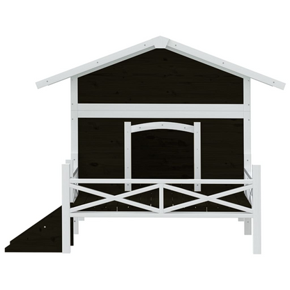 vidaXL Dog Kennel Grey 159x120x88.5 cm Solid Wood Pine