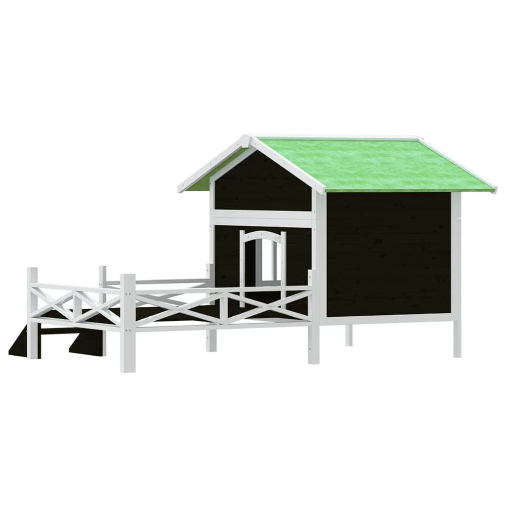 vidaXL Dog Kennel Grey 159x120x88.5 cm Solid Wood Pine
