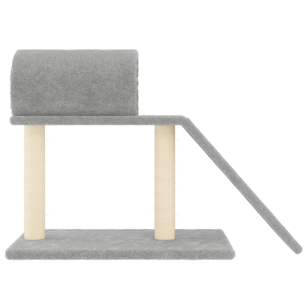 vidaXL Cat Scratching Posts with Tunnel and Ladder Light Grey 55.5 cm