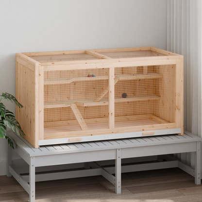 vidaXL Hamster Cage 89.5x45x45 cm Solid Wood Fir