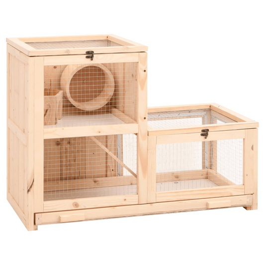 vidaXL Hamster Cage 81x40x60 cm Solid Wood Fir