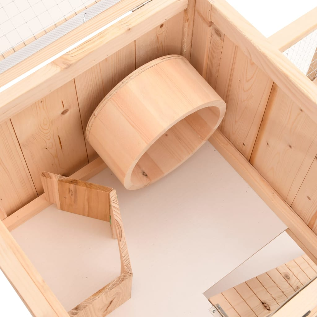 vidaXL Hamster Cage 81x40x60 cm Solid Wood Fir