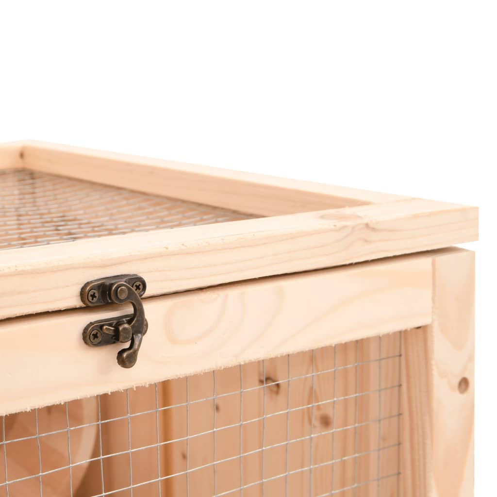 vidaXL Hamster Cage 81x40x60 cm Solid Wood Fir