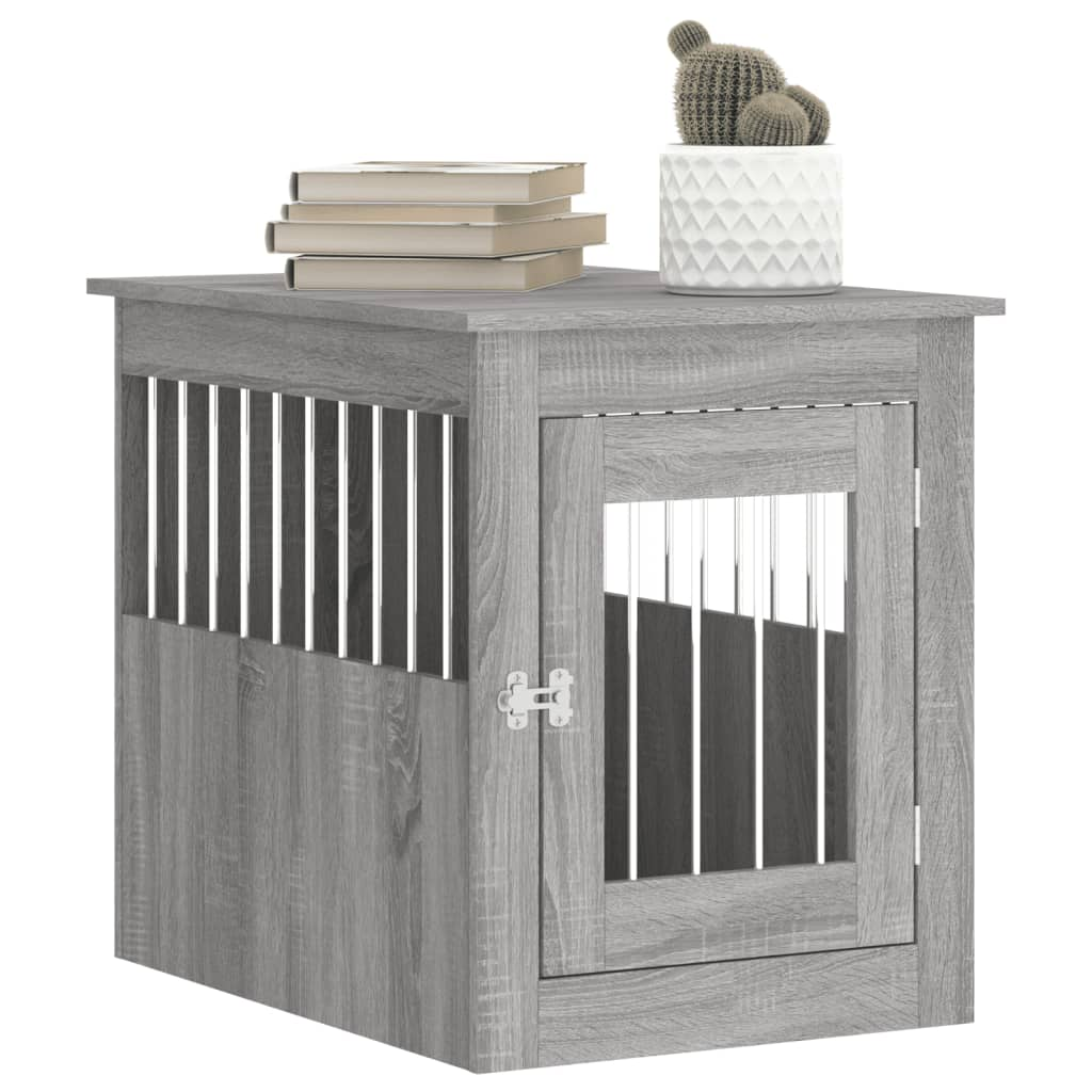 vidaXL Dog Crate Furniture Grey Sonoma