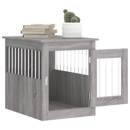 vidaXL Dog Crate Furniture Grey Sonoma