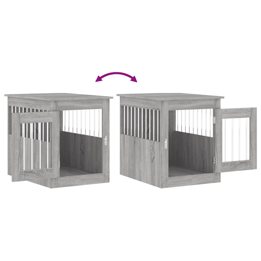 vidaXL Dog Crate Furniture Grey Sonoma