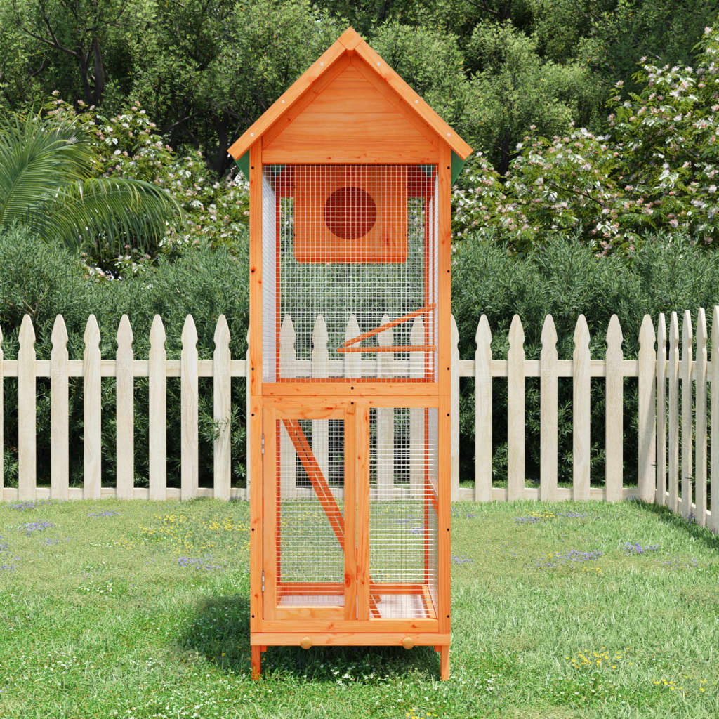 vidaXL Bird House Brown 60x58.5x160 cm Solid Wood Pine