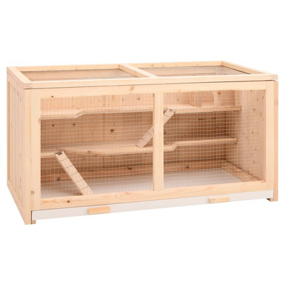 vidaXL Hamster Cage 89.5x45x45 cm Solid Wood Fir