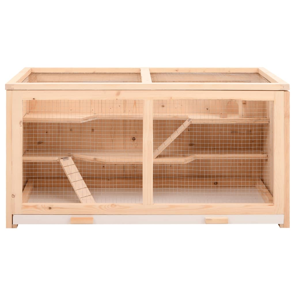 vidaXL Hamster Cage 89.5x45x45 cm Solid Wood Fir