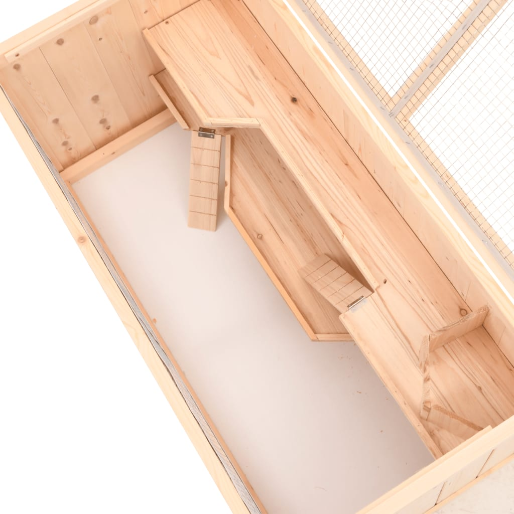 vidaXL Hamster Cage 89.5x45x45 cm Solid Wood Fir