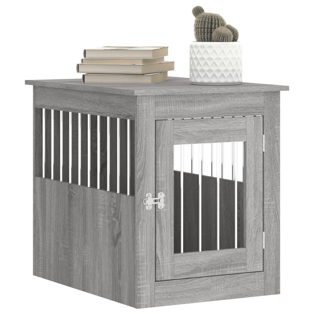 vidaXL Dog Crate Furniture Grey Sonoma 55x75x65 cm Engineered Wood