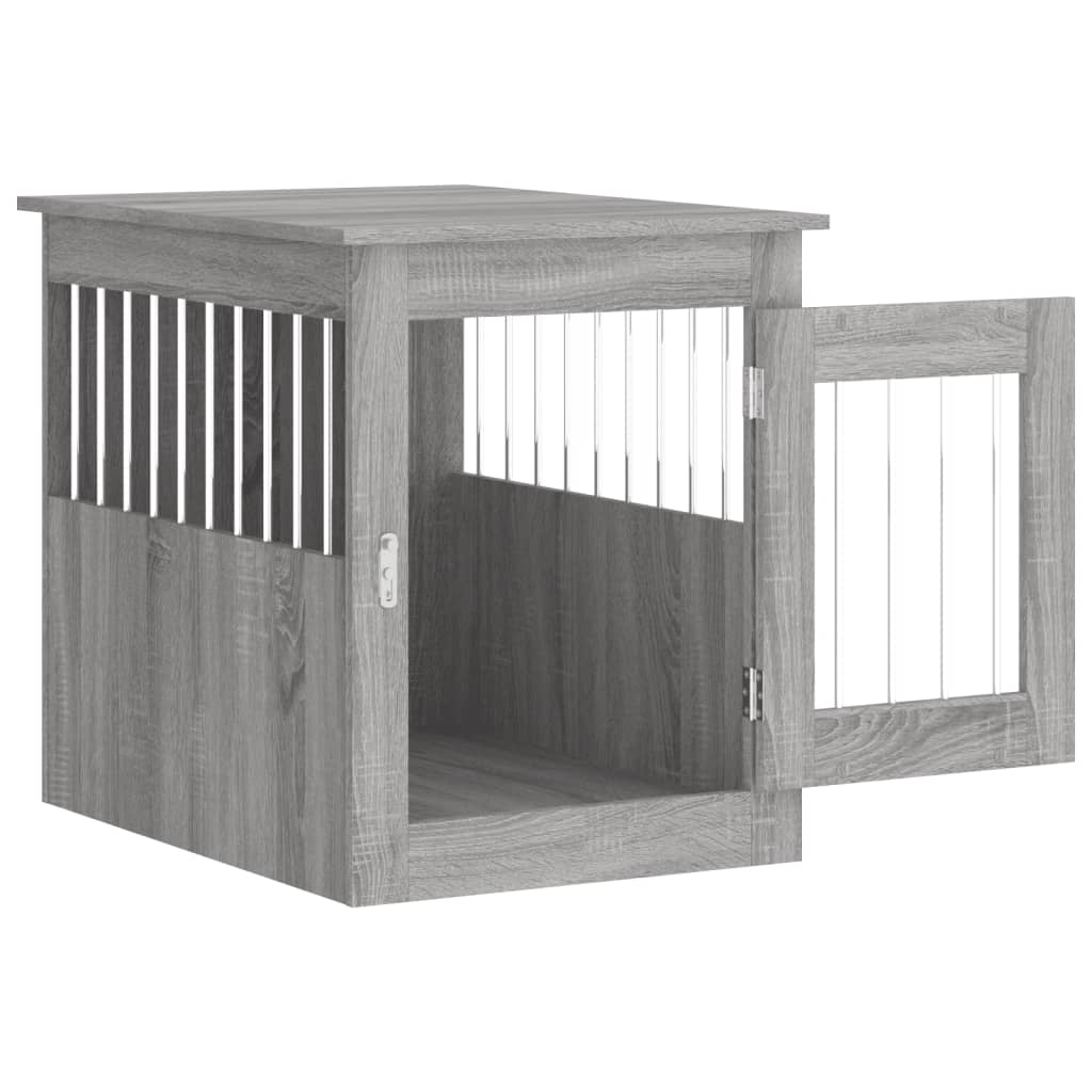 vidaXL Dog Crate Furniture Grey Sonoma