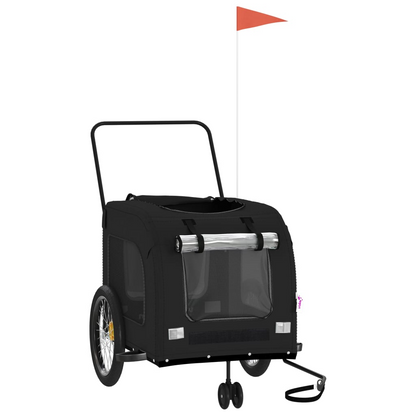 vidaXL Pet Bike Trailer Black Oxford Fabric and Iron